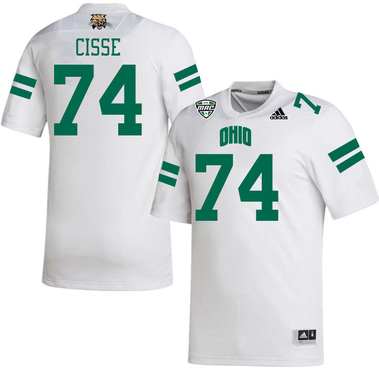 Ohio Bobcats #74 Tigana Cisse College Football Jerseys Stitched-White